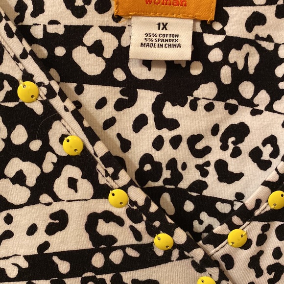 EUC Ruby Rd 1X V-neck 3/4 sleeve top - Picture 2 of 5